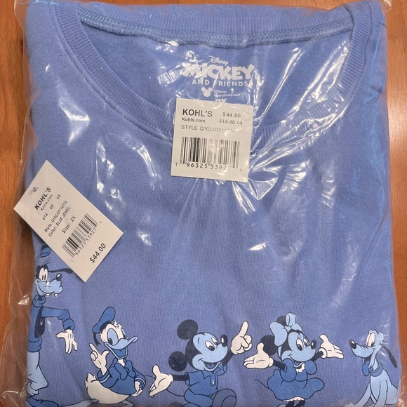 MICKEY AND FRIENDS 2X Sweatshirt Blue All New In Bag - Picture 6 of 8